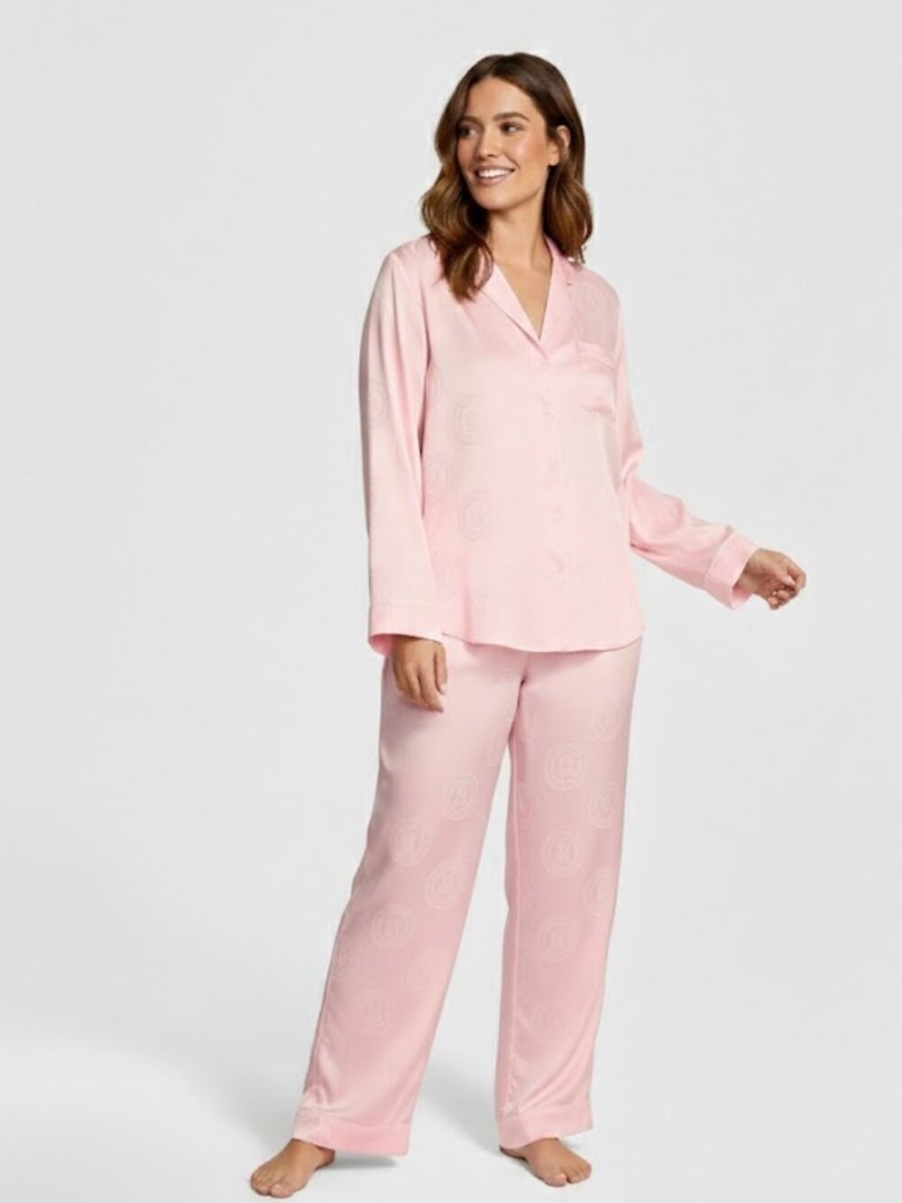 Victoria's Secret Glazed Satin Long Pajama Set M (Short) NWT